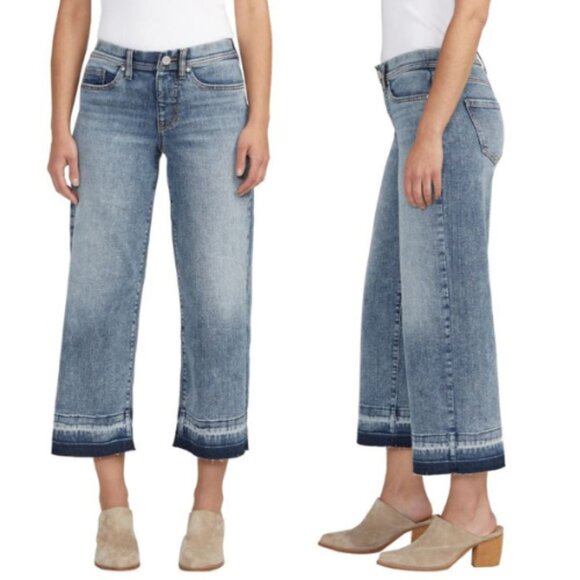 Jag Women's Ava Mid Rise Ankle Relaxed Wide Leg Jeans Skyfall Blue Size 2 NWT - Picture 1 of 7